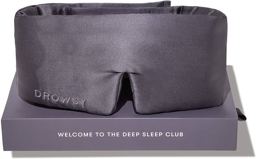 DROWSY Silk Sleep Mask. Face-Hugging, Padded Silk Cocoon for Luxury Sleep in Total Darkness (Moon... | Amazon (UK)