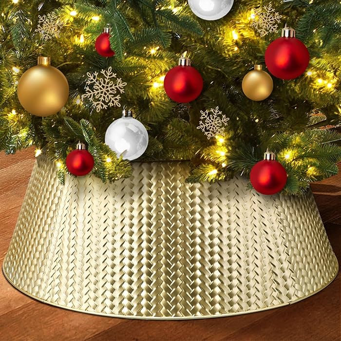 EIMMBD Metal Christmas Tree Collar, 28 Inch Christmas Tree Collar Basket Skirt for Large Christma... | Amazon (US)