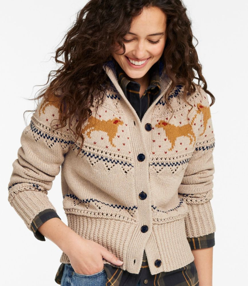 Women's Signature Cotton Fisherman Sweater, Short Cardigan Fair Isle | L.L. Bean