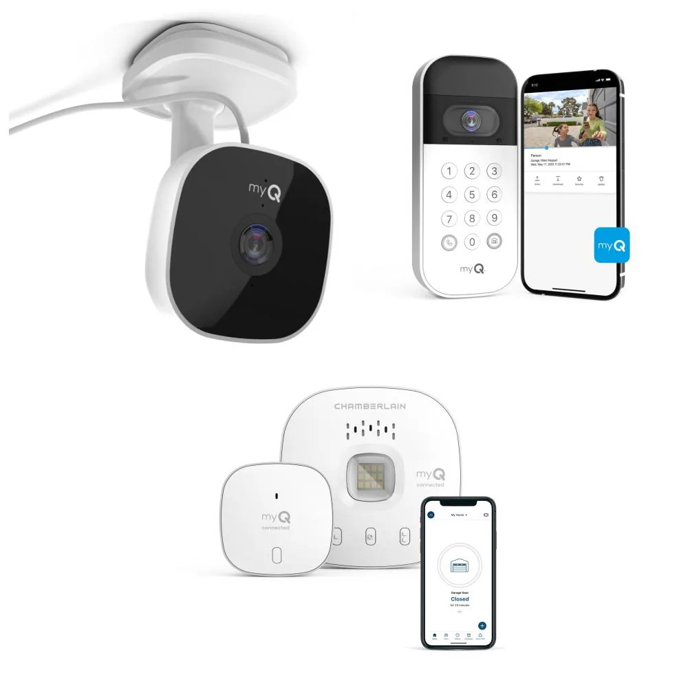 Chamberlain myQ Smart Garage Door Opener Control, Video Keypad and Garage Security Camera Upgrade Bundle | Lowe's
