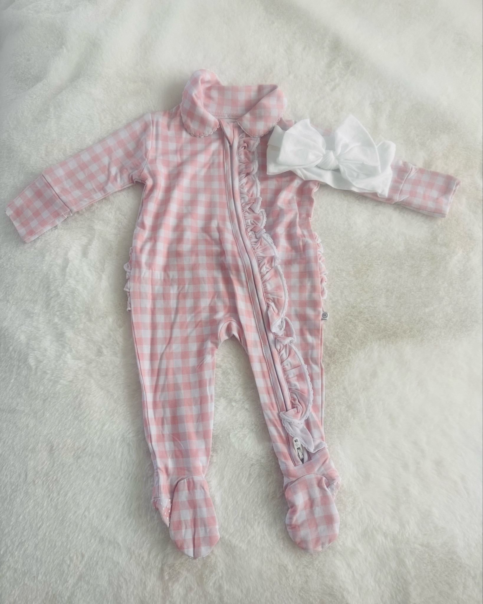 Baby girl pink gingham going home outfit from hospital 
I am obsessed with the ruffle booty!

#LTKBaby #LTKmomlife #LTKBump