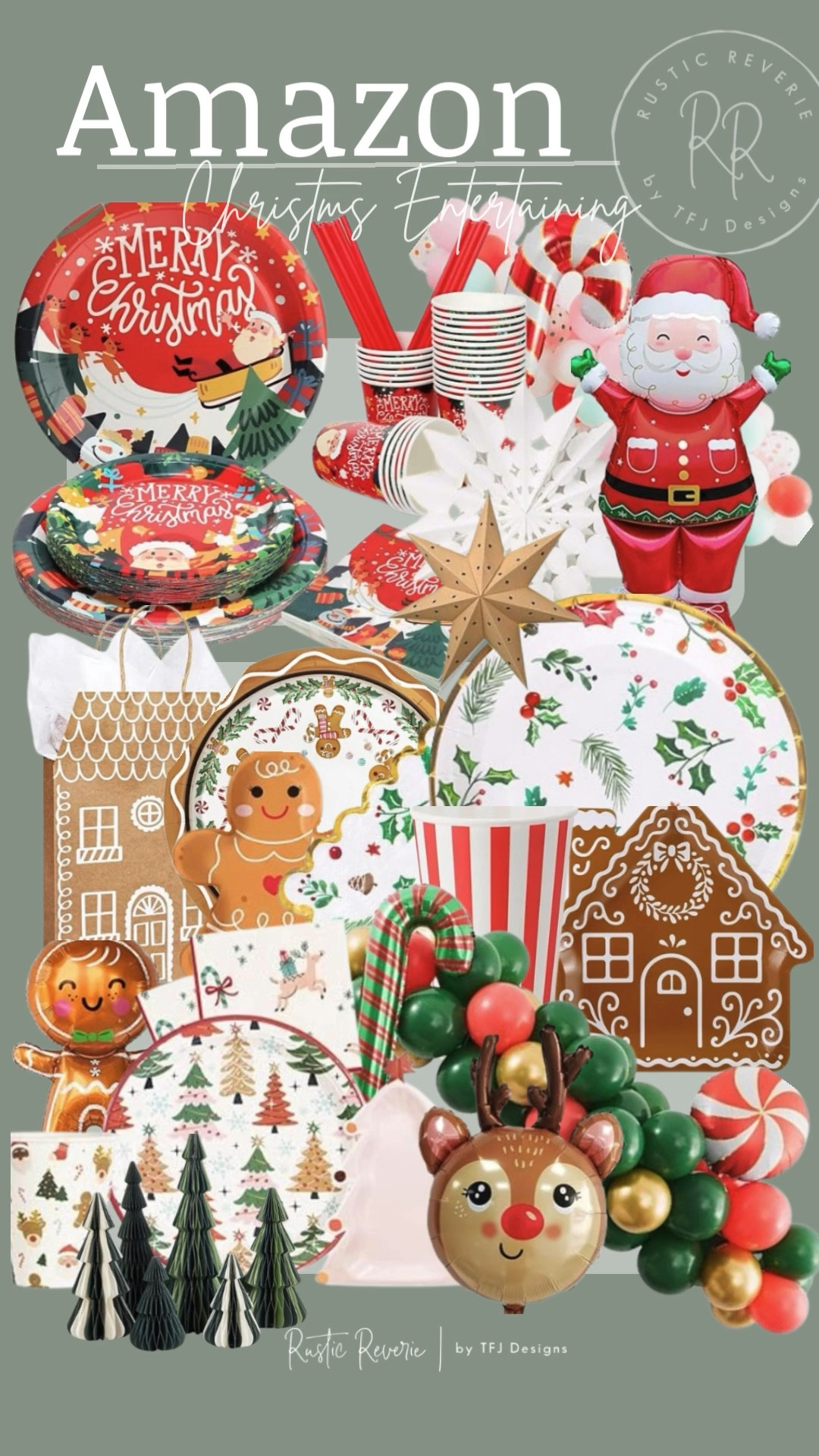 Create a magical party or breakfast with themed plates, balloons and more! 🎅🏼 paper plates cups napkins balloon arch santa gingerbread man house reindeer rudolph snowflakes honeycomb christmas trees magic gift bag holiday party amazon creator favorites prime shipping 

#LTKKids #LTKHome #LTKHoliday