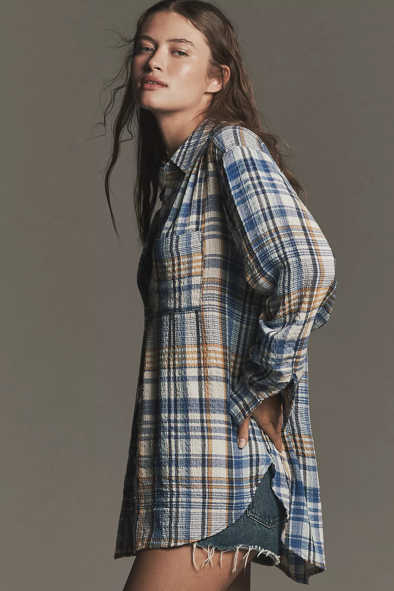 The Hadley Relaxed Plaid Buttondown Shirt by Pilcro​ | Anthropologie (US)