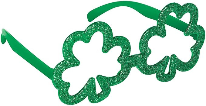Amscan Glittering Shamrock Glasses-One Size, Pack of 1, Green | Amazon (US)