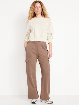 High-Waisted SoComfy Cargo Wide-Leg Sweatpants | Old Navy (US)