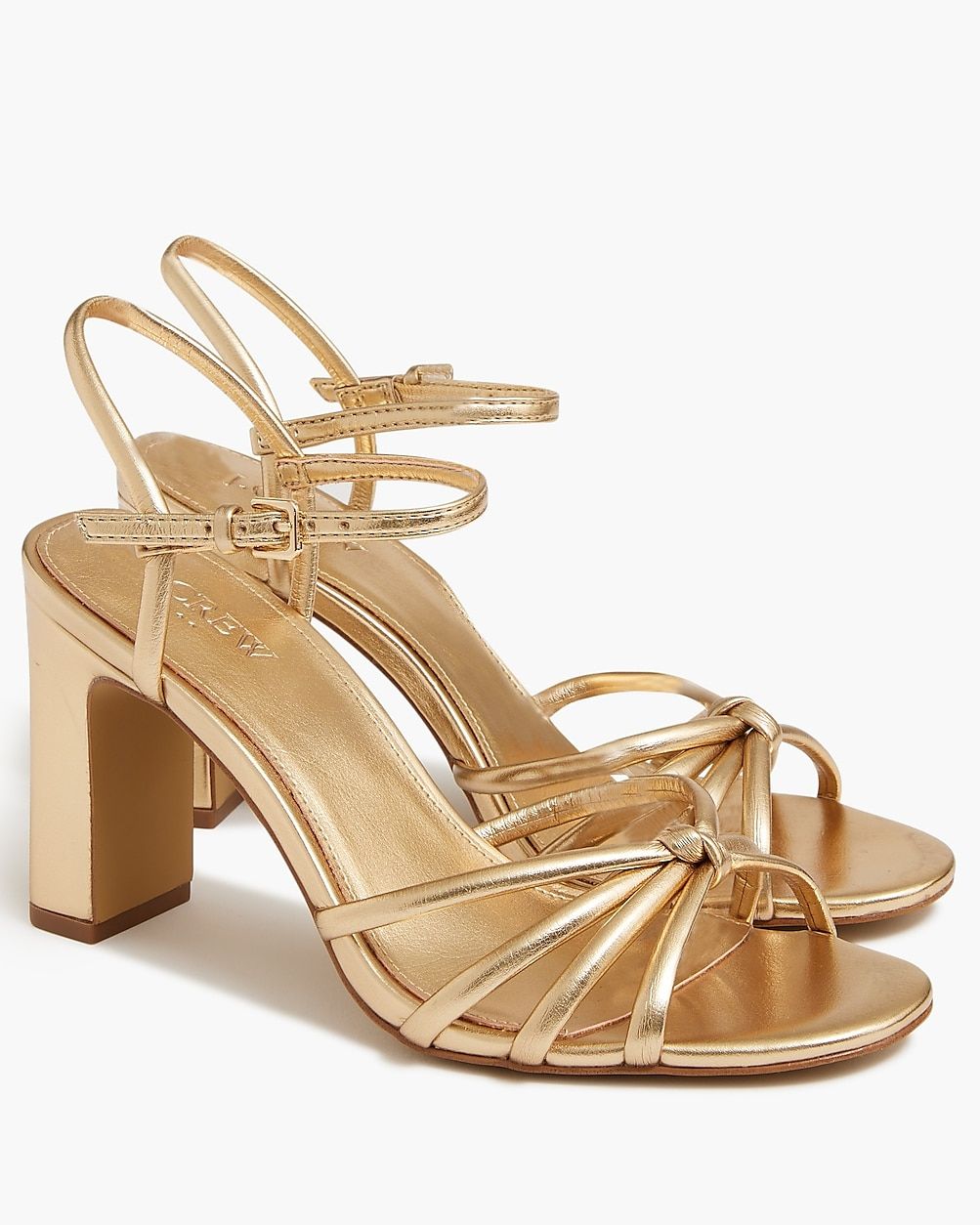 Skinny-strap knotted heeled sandals | J.Crew Factory