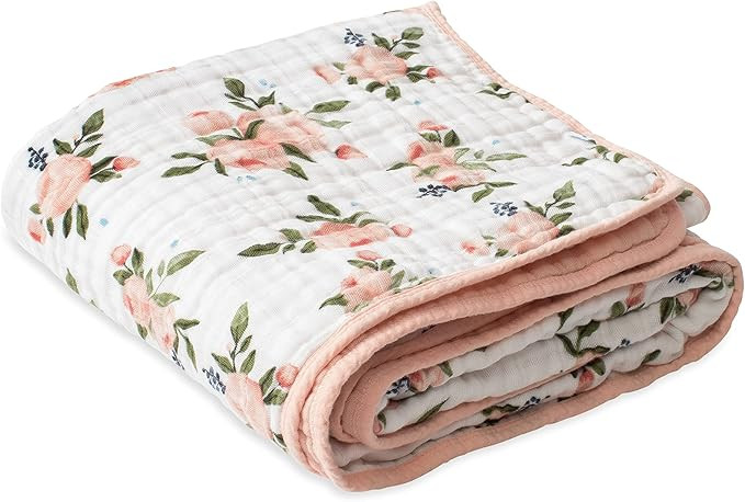 Little Unicorn – Watercolor Roses Cotton Muslin Quilt Blanket | 100% Cotton | Super Soft | Babi... | Amazon (US)