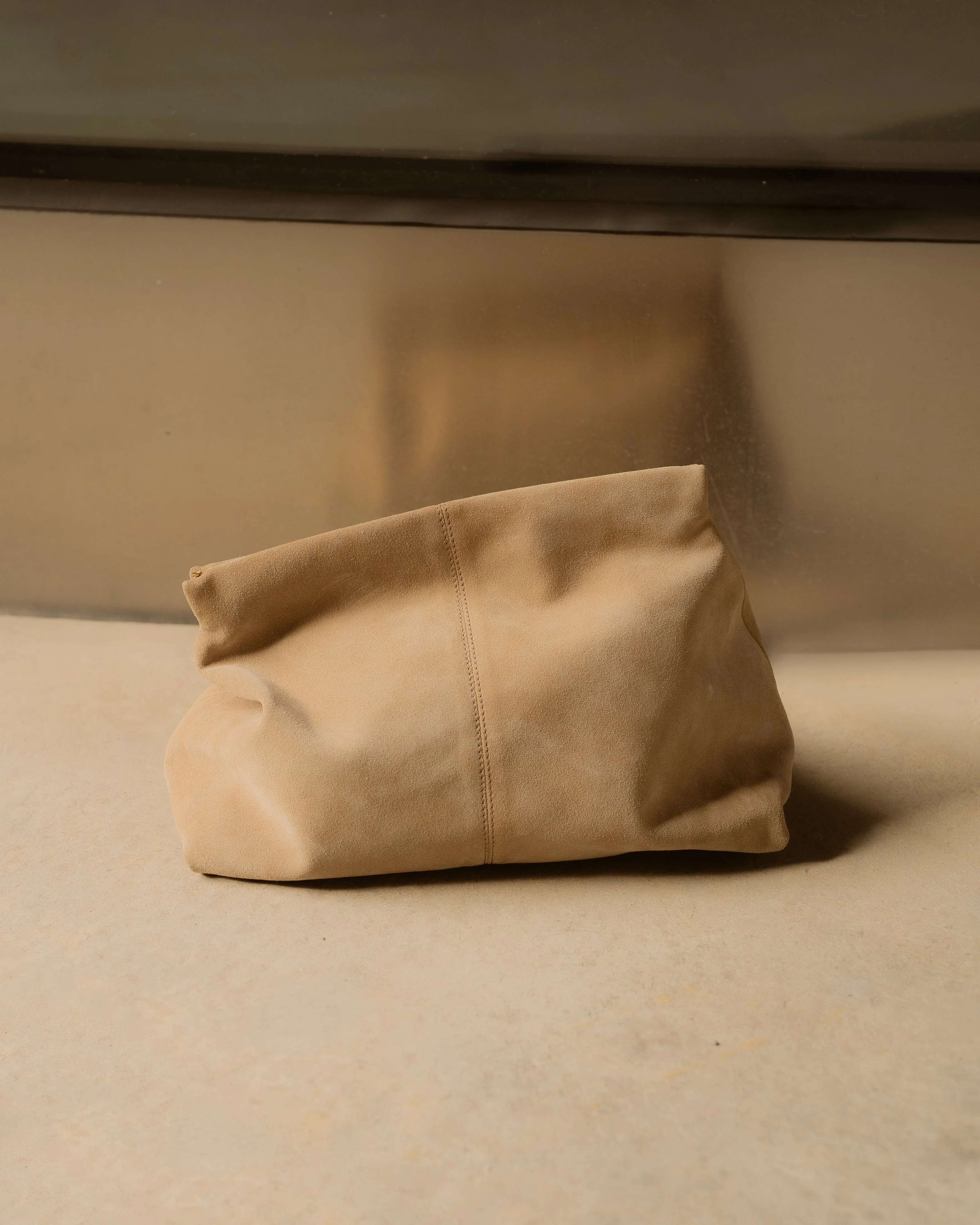 Clay Clutch Suede Sand Bag | Flattered