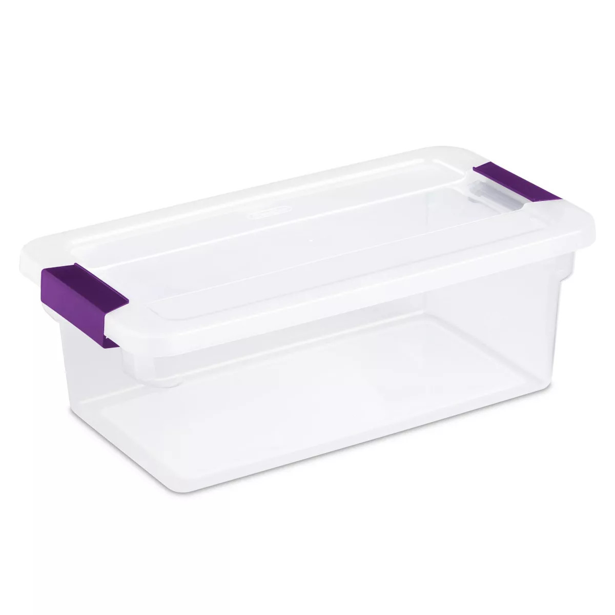 Sterilite 6 Qt Clear View Box Clear with Latches Purple | Target