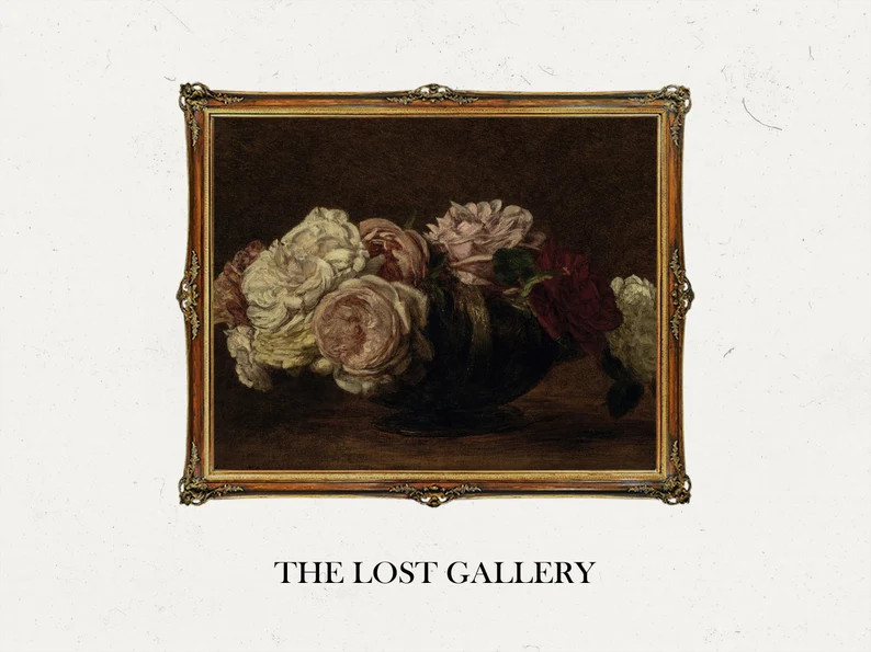 Moody Floral Print | Printable Vintage Art | Digital Download - Etsy | Etsy (US)