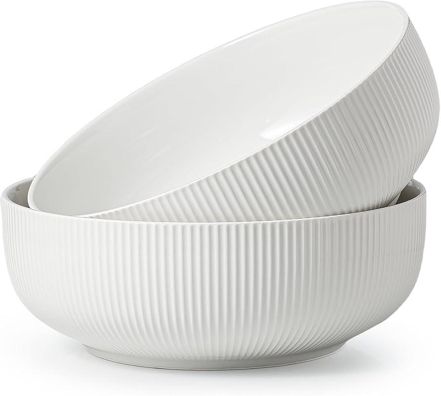 getstar Large Serving Bowls (9.5 inch & 92 fl oz), Ceramic Salad Bowl Set of 2, Microwave and Dis... | Amazon (US)