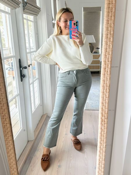 The cutest white sweater for fall. Wearing size small. Use code FANCY15 for 15% off. Jeans are a size 2  

#LTKover40 #LTKstyletip #LTKfindsunder100