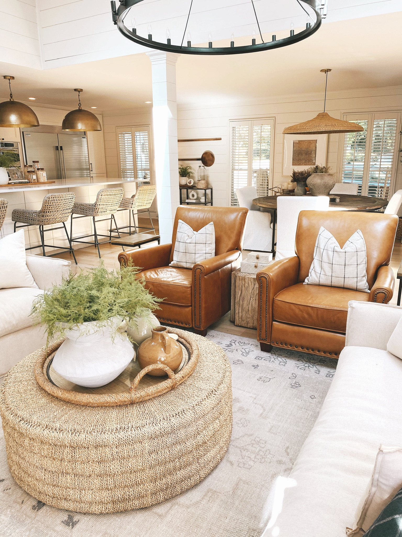 Modern Classic home, neutral home, open concept, living room, den, kitchen, dining area, living room inspo #emilyshome

#LTKSeasonal #LTKhome #LTKstyletip