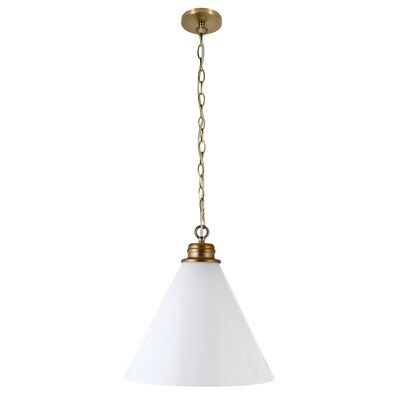 Hailey Home  Canto Brass Modern/Contemporary White Glass Dome Pendant Light | Lowe's