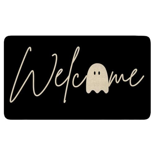 Halloween Door Mat,Cute Spooky Ghost Outdoor Mats for Front Door,Fall Halloween Indoor Entrance Non-Slip Doormat Entryway Welcome Rubber Mats for Porch Decor 30" x 17" | Amazon (US)