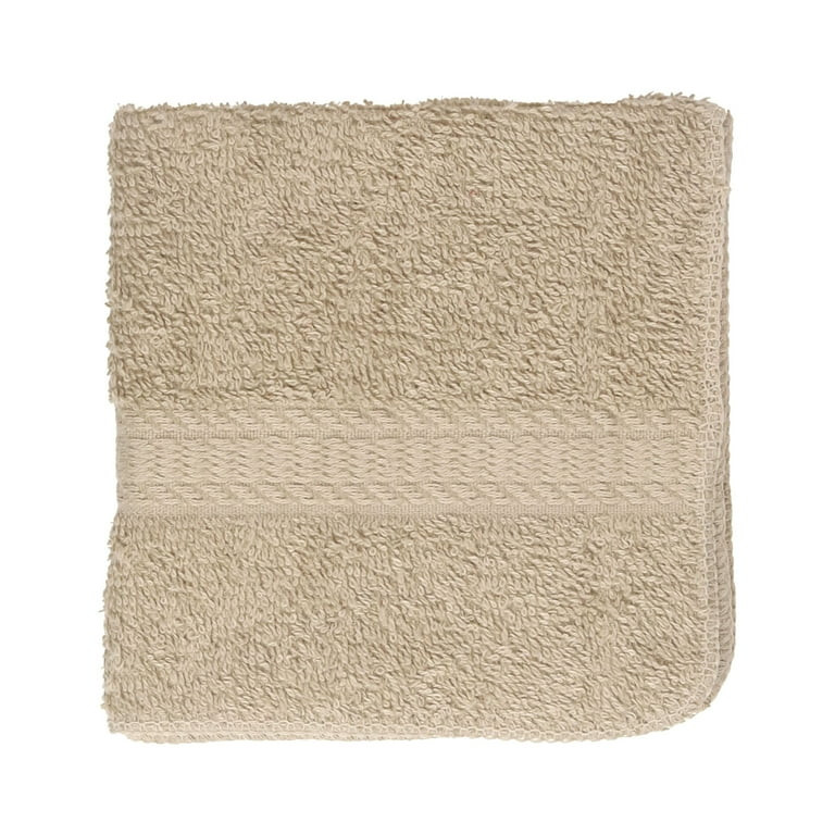 Mainstays Basic Washcloth, Soft 100% Cotton and Highly Absorbent Washcloth, Tan | Walmart (US)