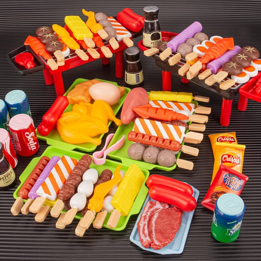 Amazon.com: 80 PCS BBQ Grill Playset Toy Barbecue Kitchen Cooking Playset, Interactive Grill Play... | Amazon (US)