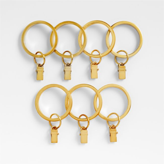 Brass Curtain Rings, Set of 7 | Crate & Barrel