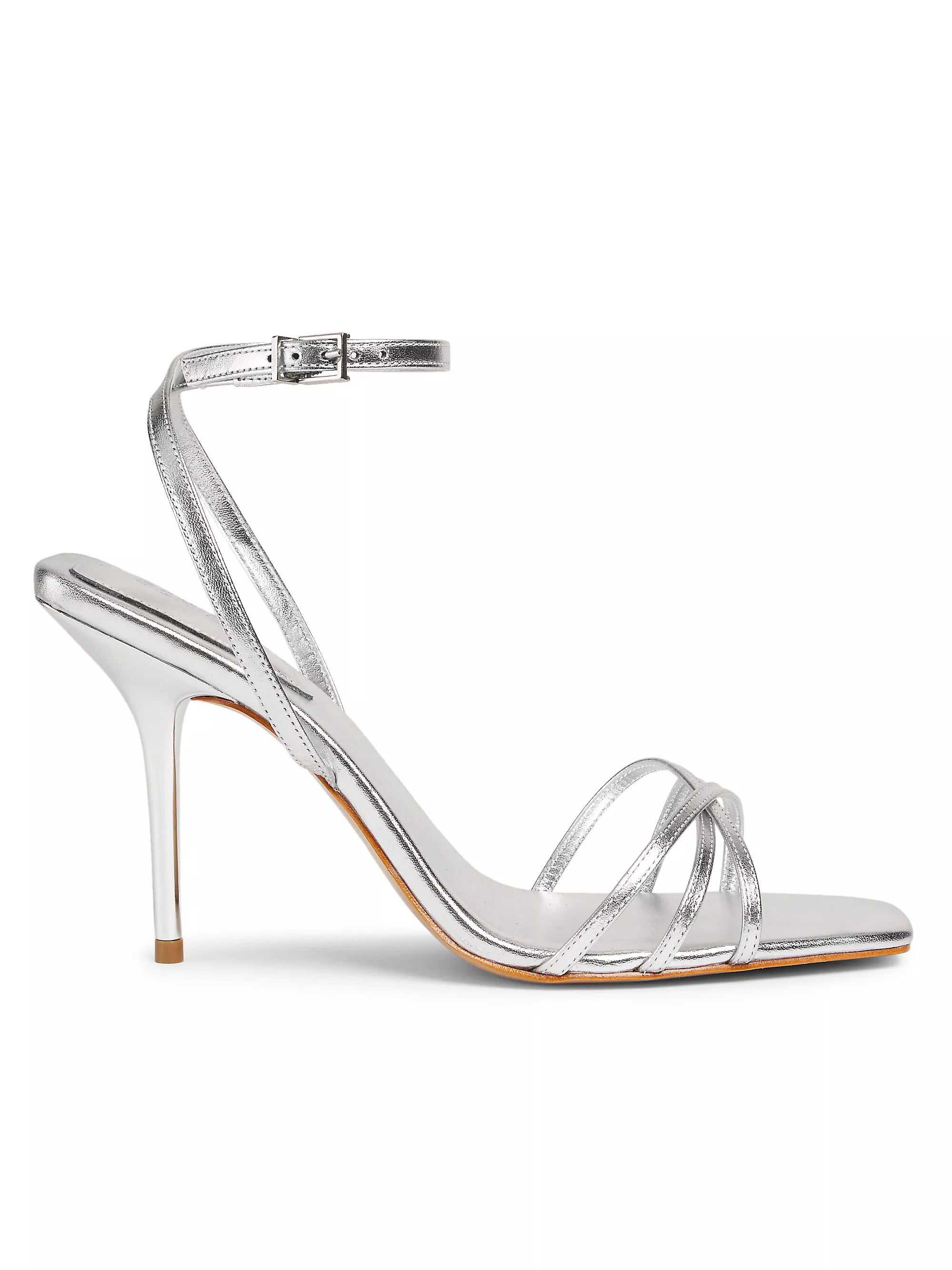 Amelia 100MM Metallic Leather Sandals | Saks Fifth Avenue