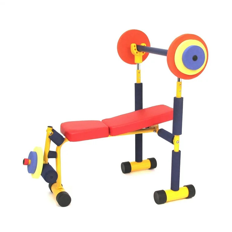 Fun & Fitness For Kids Children's Exercise Equipment Weight Lift Bench Set | Walmart (US)
