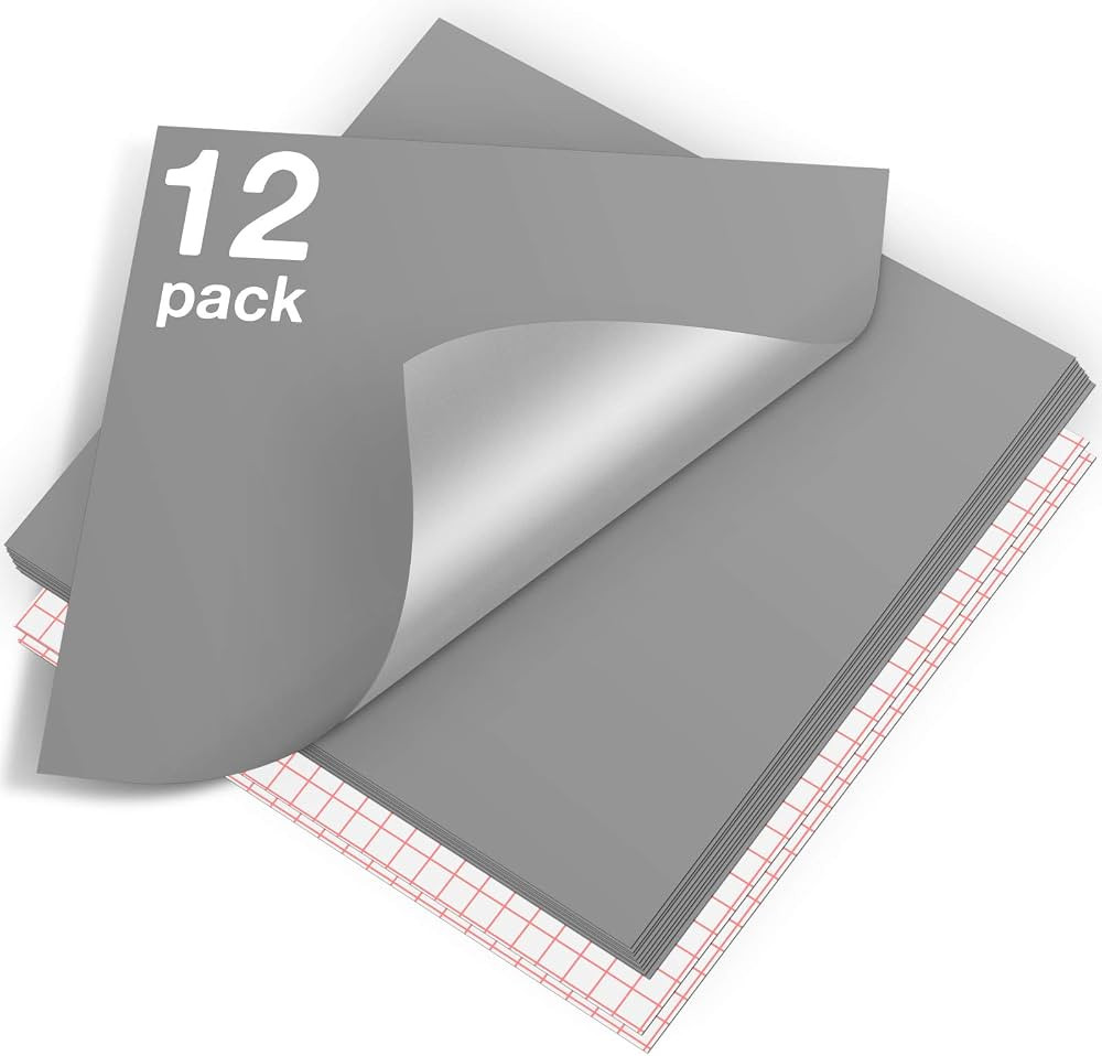 HTVRONT Silver Permanent Vinyl, 12 Pack Silver Vinyl for Cricut - 10 Silver Vinyl Sheets 12" x 12... | Amazon (US)