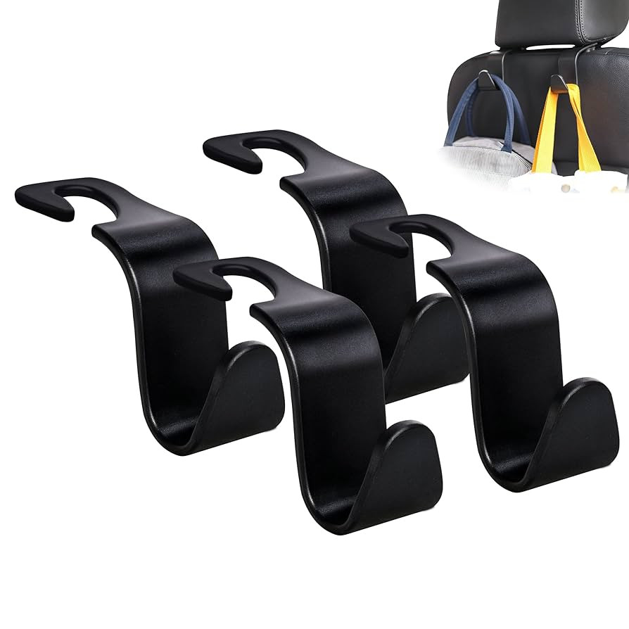 Amooca Car Seat Headrest Hook 4 Pack Hanger Storage Organizer Universal for Handbag Purse Coat fi... | Amazon (US)