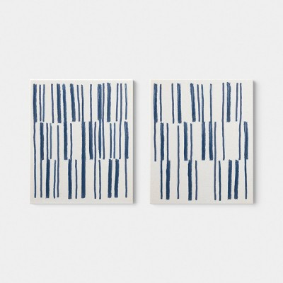 20"x24' Set of 2 Tonal Blue Stripe Abstract Wall Art - Threshold™ | Target