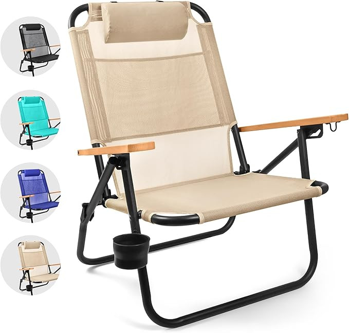 Water Buffalo Bondi Beach Chair – Backpack Beach Chair for Adults with Reclining Positions, Cup... | Amazon (US)