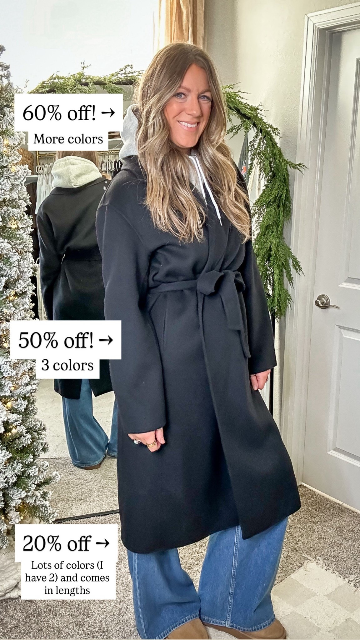 Up to 60% off!! One size hood, large tall coat, 30 tall jeans, 11 slippers 

#LTKHoliday #LTKTall #LTKOver40