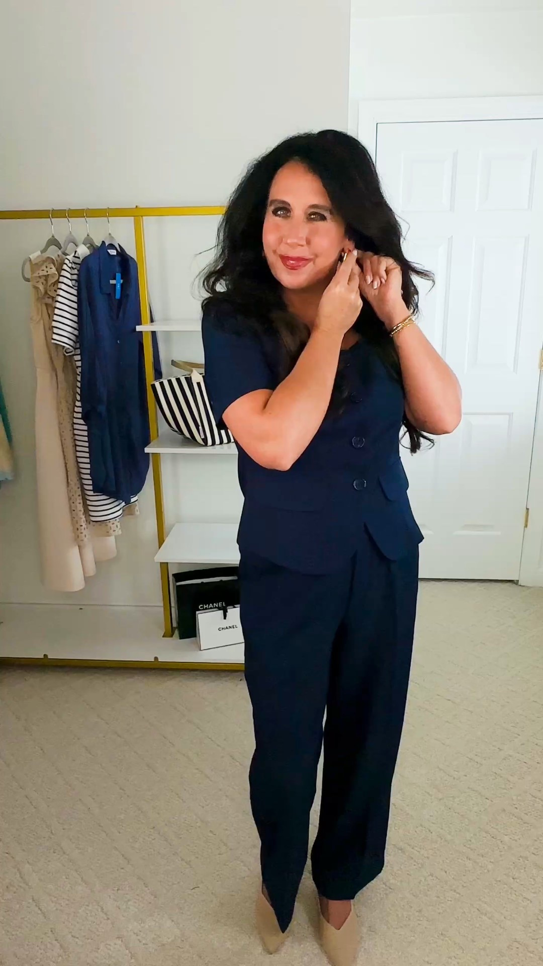 Navy short sleeve suit set 

Power move, but make it spring. 💙✨

This navy tailored suit set is your answer to business casual without being boring. Structured but feminine. Polished but comfortable. Powerful but effortless.

The blazer gives that CEO energy, while the tailored trousers keep it sleek and wearable for real life — meetings, presentations, conferences, or even a dressed-up brunch. Navy is that forever neutral that works year-round… but in spring? It just hits different.

If you’ve been looking for a set that makes you feel confident the second you put it on — this is it. And the best part? You can style the pieces separately for even more cost-per-wear (because we love a smart closet investment 😉).



#LTKootd #LTKWorkwear #LTKgrwm