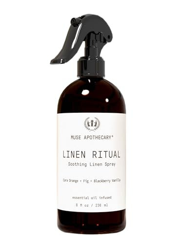 Muse Apothecary Linen Ritual - Aromatic, Soothing, and Relaxing Linen Mist, Laundry and Fabric Spray - Infused with Aromatherapy Essential Oils - 8 oz, Cara Orange + Fig + Blackberry Vanilla, | Amazon (US)