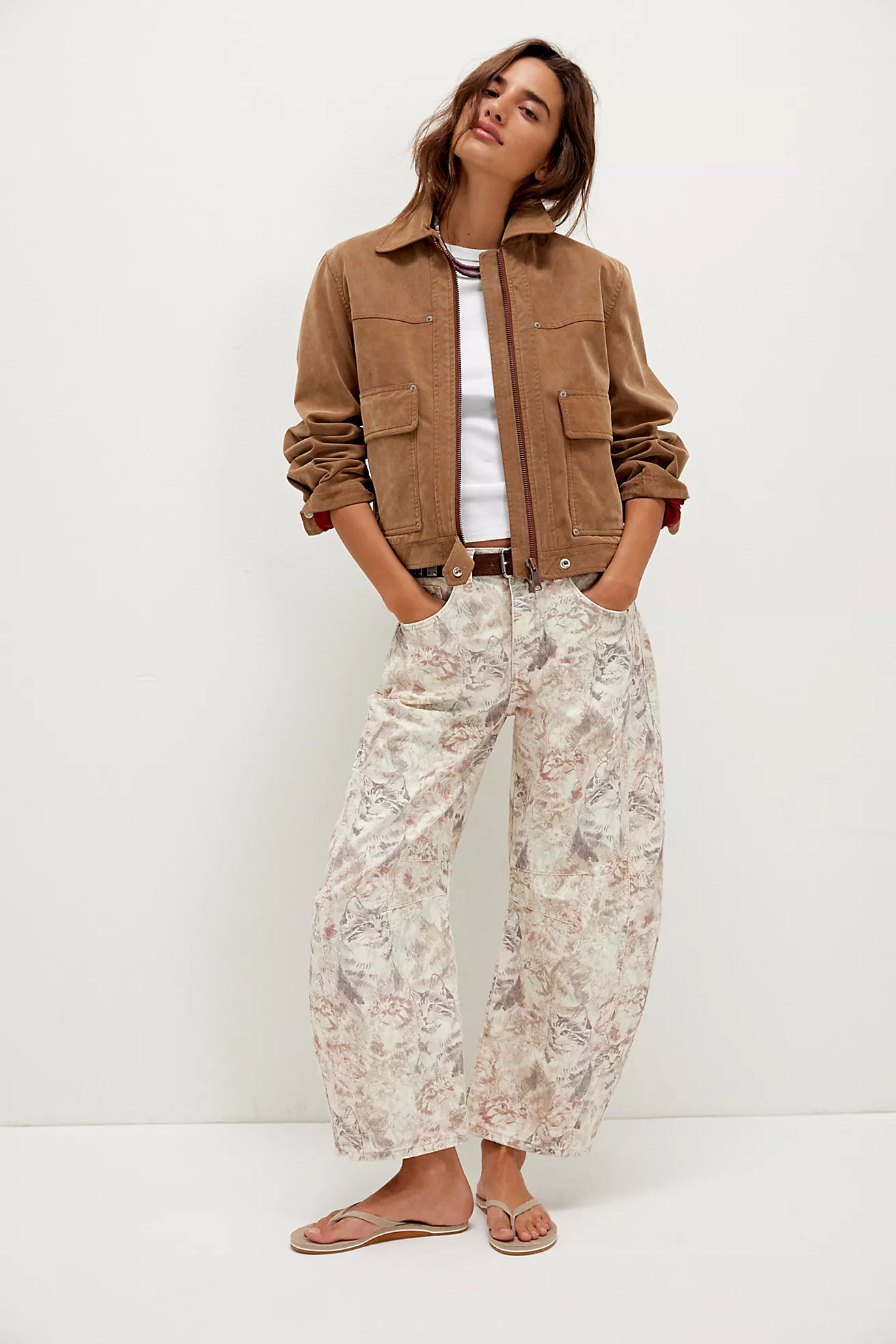 We The Free Good Luck Printed Barrel Jeans | Free People (Global - UK&FR Excluded)