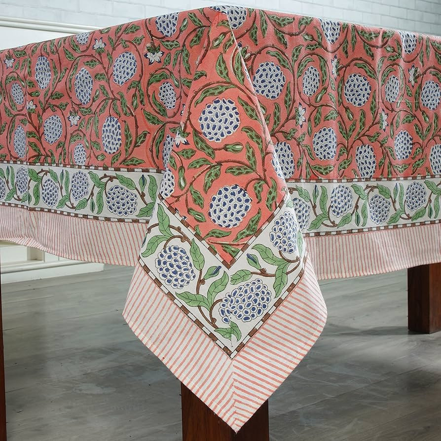 Ridhi Decorative Cotton Hand Block Print Dinning Table Cover, Thanks Giving Table Christmas Farmh... | Amazon (US)