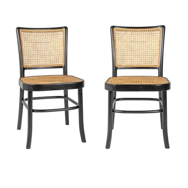Keelan Cane Dining Chairs Set of 2 by East at Main - Natural Handwoven Rattan Cane Side Chairs wi... | Walmart (US)