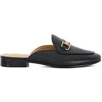 Dune London Glairing Branded Snaffle Trim Backless Loafers - Black | Very (UK)