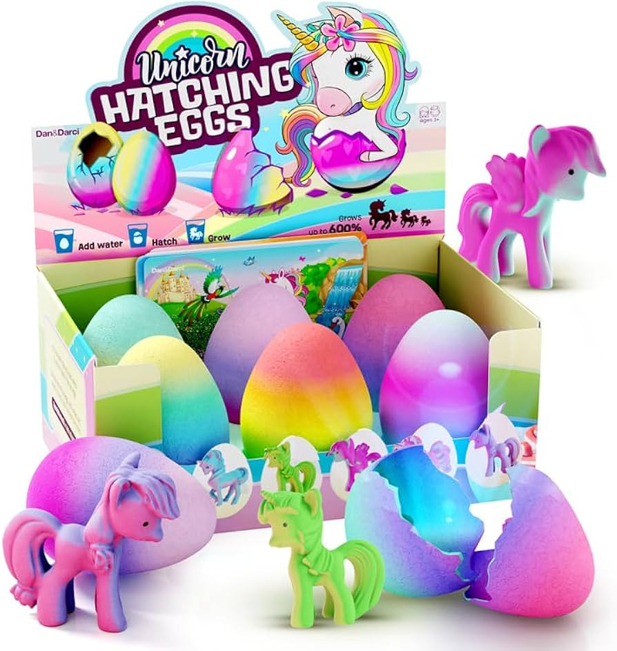 Dan&Darci Unicorn Hatching Surprise Eggs for Kids - 6 Pack - Grows 600% - Unicorn Toys for Girls ... | Amazon (US)