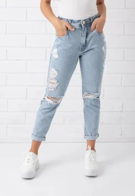 Calça Mom PKD Destroyed Jeans Clara | Dafiti (BR)