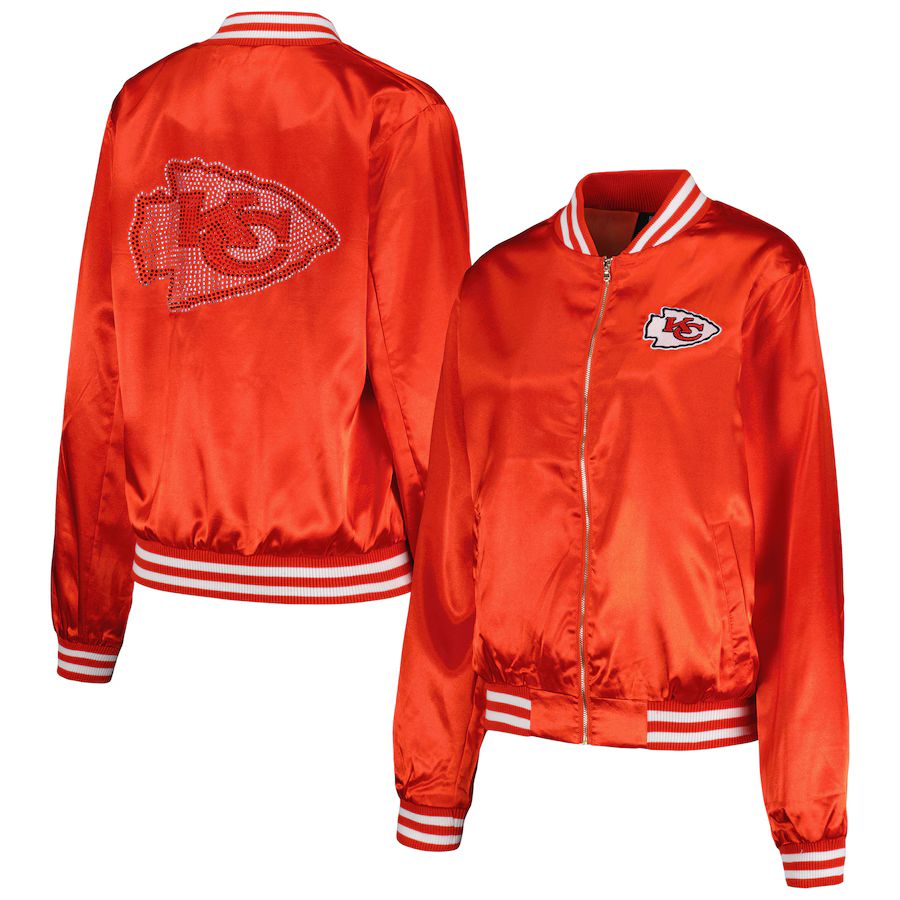 Kansas City Chiefs Cuce Women's Rhinestone Full-Zip Varsity Jacket - Red | Fanatics