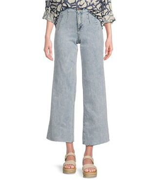 Every Denim High Rise Pleated Straight Hem Waist Jeans | Dillard's | Dillard's