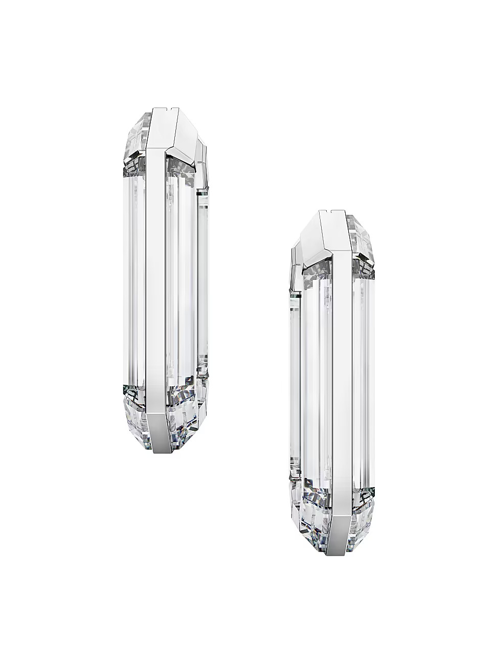 Swarovski Lucent Rhodium-Plated & Crystal Octagon Hoop Earrings | Saks Fifth Avenue