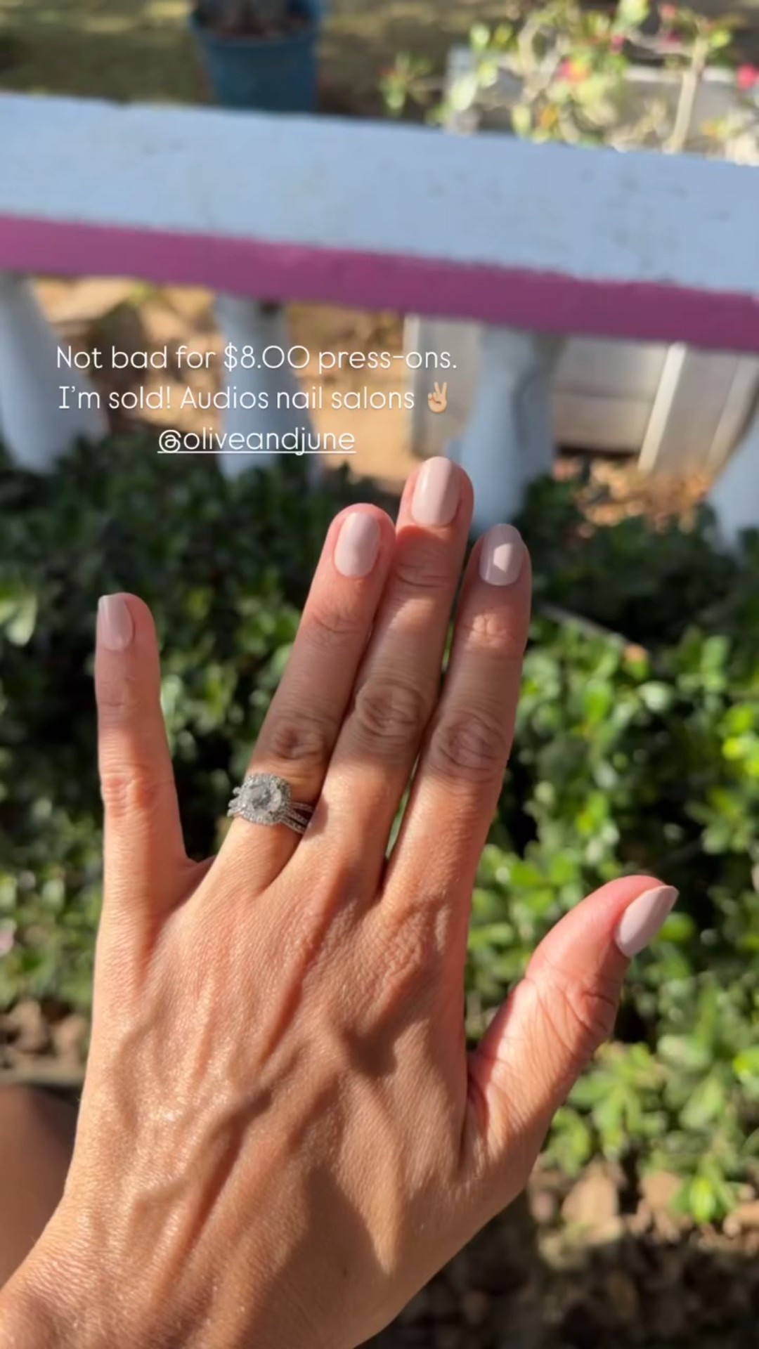 Not bad for $8.00 press-ons. 
I’m sold! Audios nail salons ✌🏼 
@oliveandjune