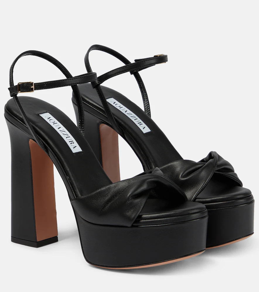 Aquazzura Twist Plateau 120 leather platform sandals | Mytheresa (US/CA)