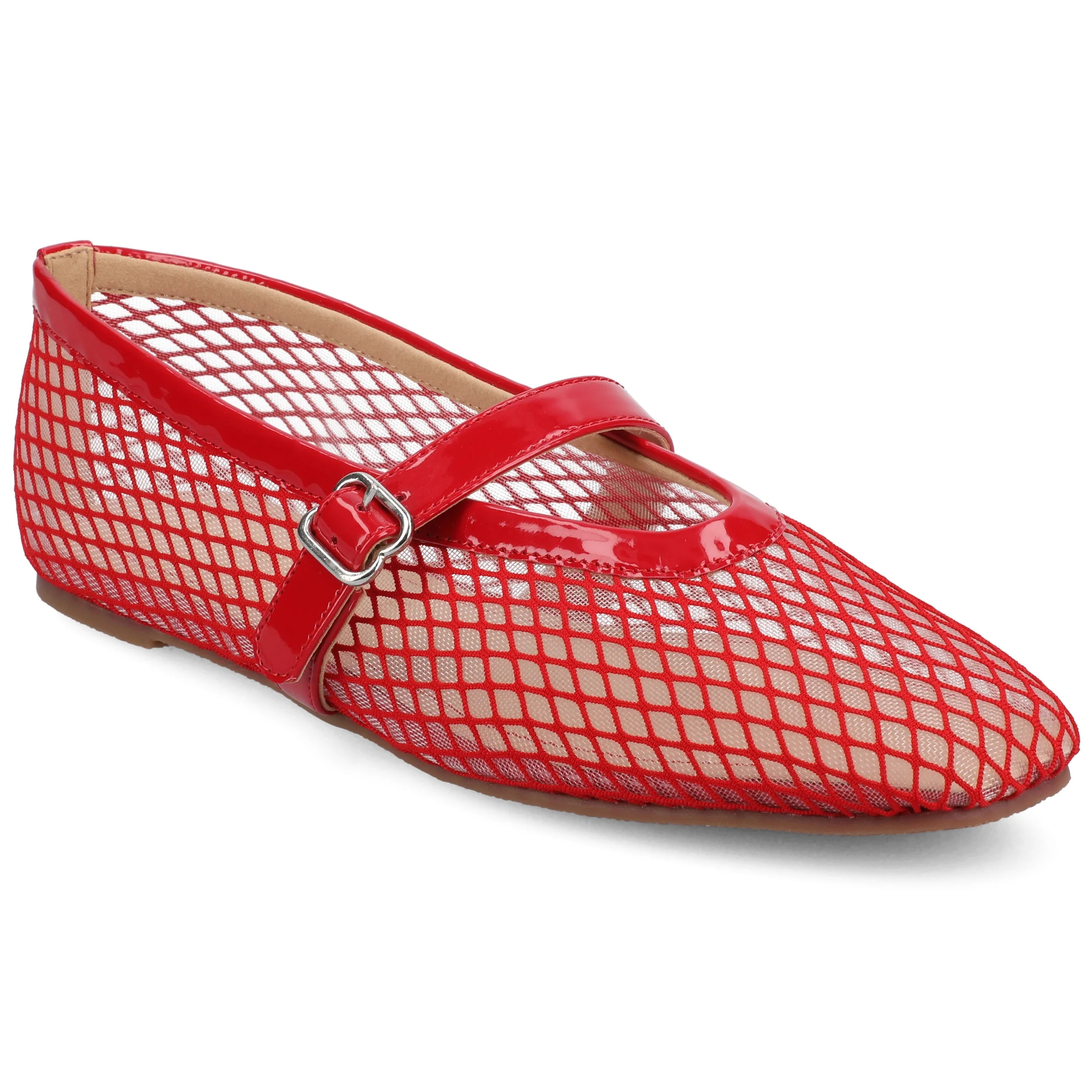 Journee Womens Casha Mesh Slip On Square Toe Dress Flats | Walmart (US)