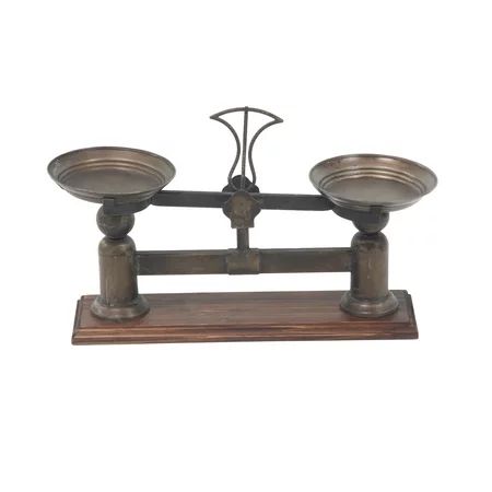 Decmode Traditional Iron and Wood Vintage Scale Decor, Brown | Walmart (US)