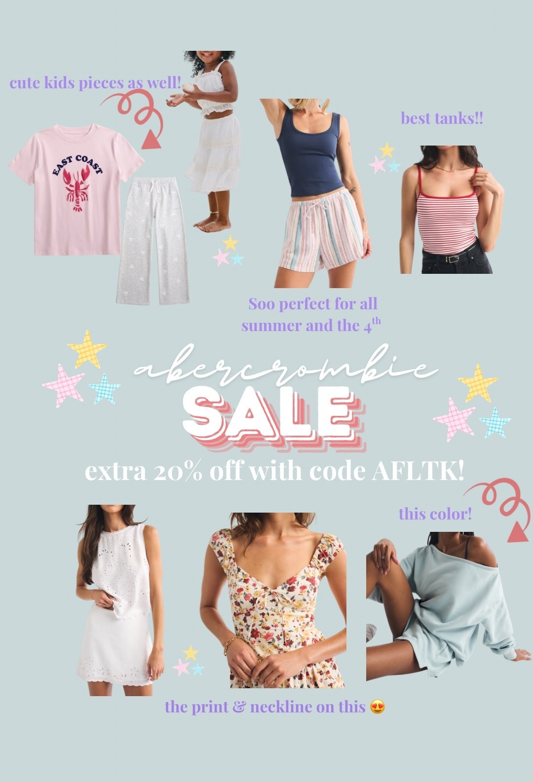 LTK sale at Abercrombie! 20% off with code “AFLTK” (& it’s stackable with other codes!) 

#abercrombie #abercrombiesale #abercrombiekids #summerclothes #americana #4thofjuly

#LTKxAbercrombie #LTKmomlife #LTKKids