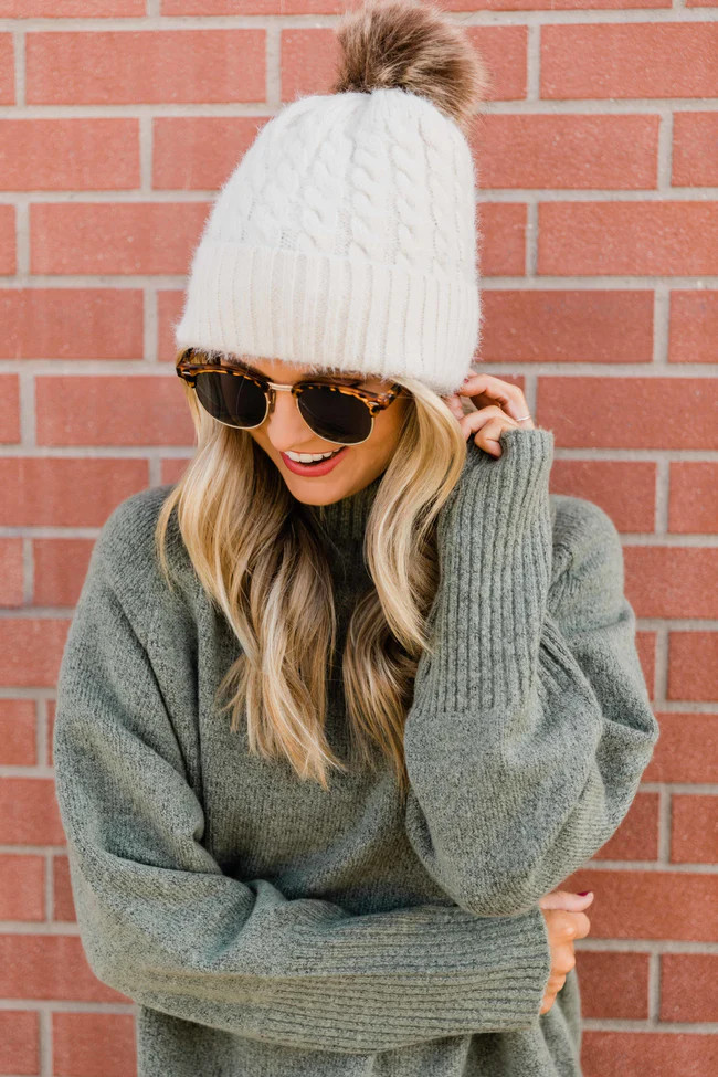 This Is Your Day Ivory Pom Beanie | The Pink Lily Boutique