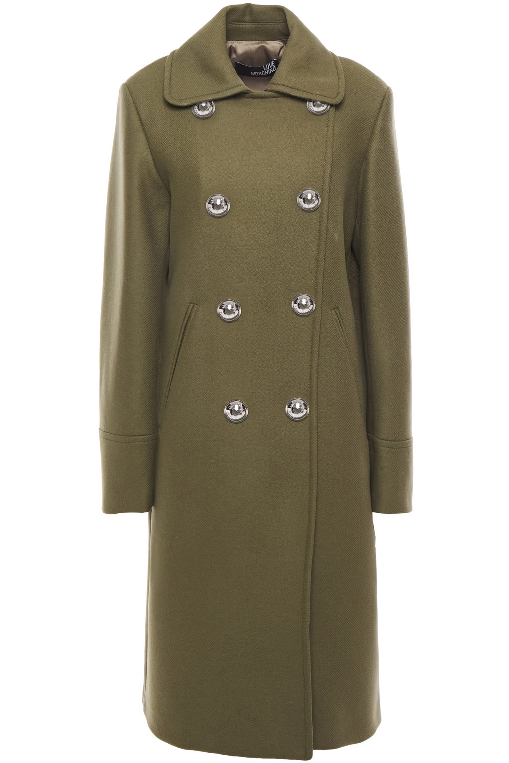 Double-breasted wool-blend twill coat | The Outnet (US and CA)
