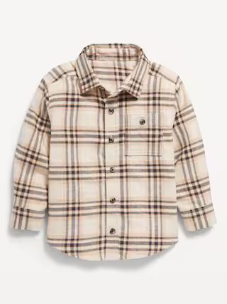 Cozy Long-Sleeve Plaid Pocket Shirt for Toddler Boys | Old Navy (US)