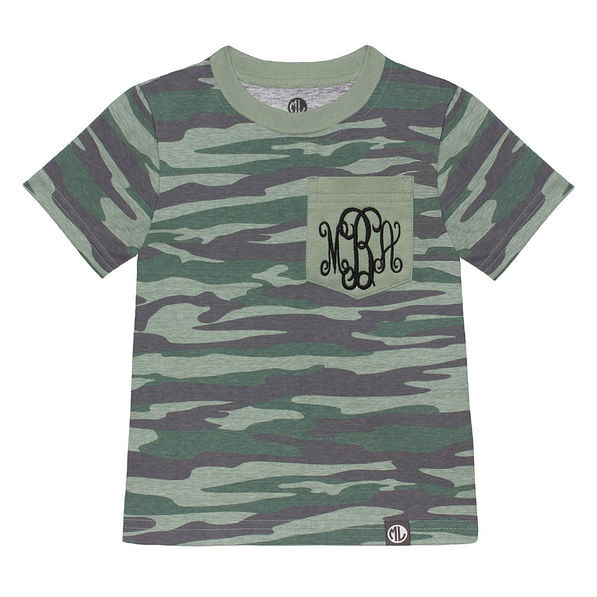 Monogrammed Kids Pocket T-Shirt | Marleylilly