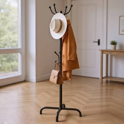 A coat rack with 14 hooks, used as an independent hanger for entrances, corridors, bedrooms, and offices, with a maximum load capacity of 11LBS | Target